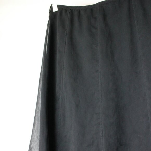 SOLD / 90s Rare Vintage Iz Byer California Whimsy Black Midi Skirt Small - Picture 2 of 8